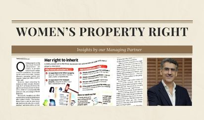 Insight on Women’s Property Rights: Contribution by Our Managing Partner